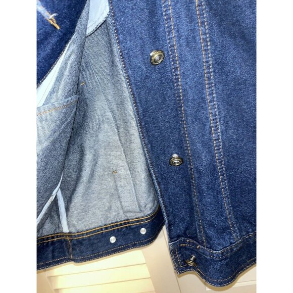 Vtg I. B. Diffusion Blue Denim Sequin Beaded Rockabilly Glam Rock SZ 8 Jacket - Picture 10 of 16
